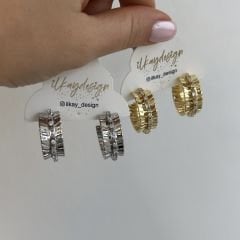 Özel Seri Baget Taşlı Plaka Halka Küpe 2,5cm