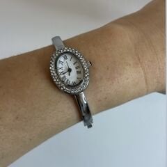 Taşlı Gümüş Crt Saat