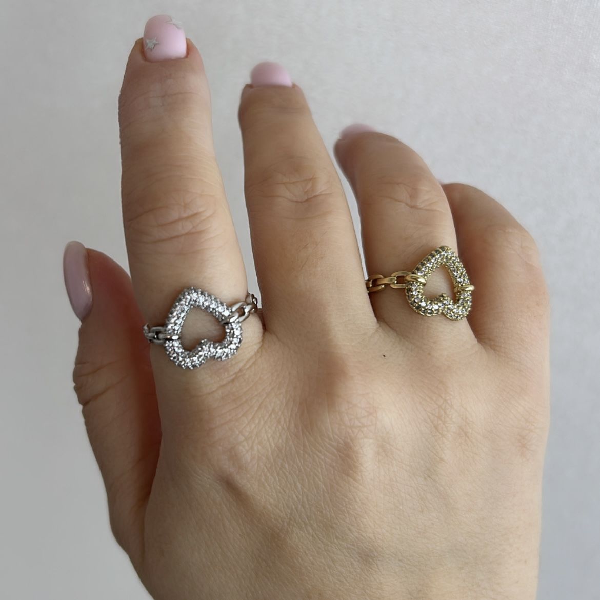 Vip Seri Zirkon Taşlı Kalpli Yüzük (AYARLI)