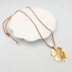 Çelik Burgulu Yonca kolye 65 cm