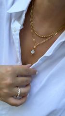 Çelik İnce Burgulu Kolye 45 cm