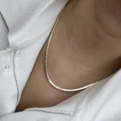 Özel Seri S Kıvrım Zincir Kolye 45 cm