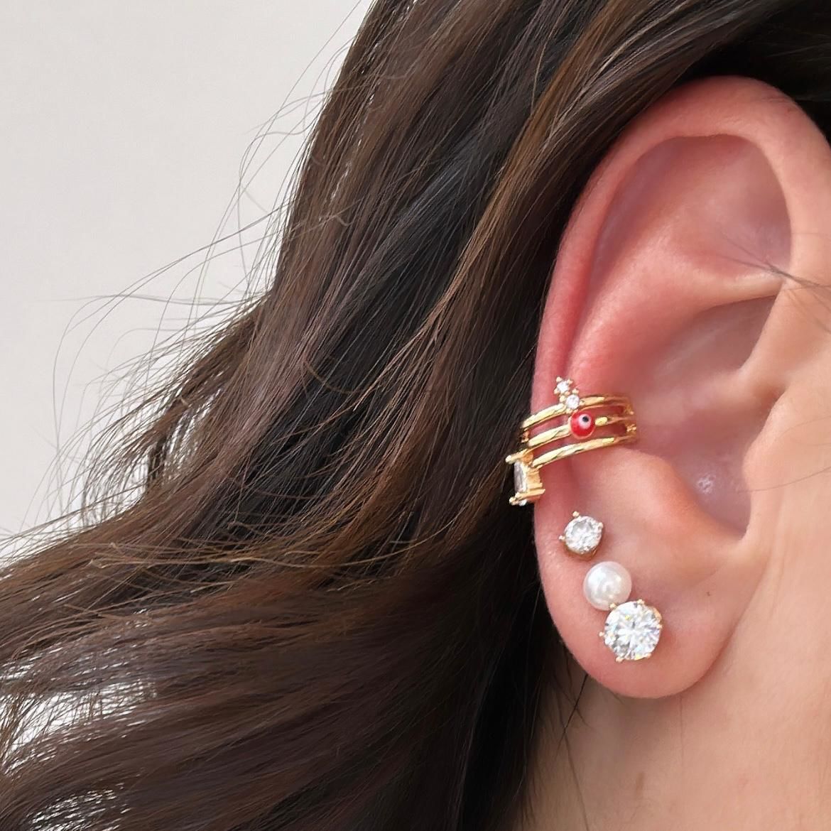 Özel Seri Nazar Boncuklu Kıkırdak Küpe