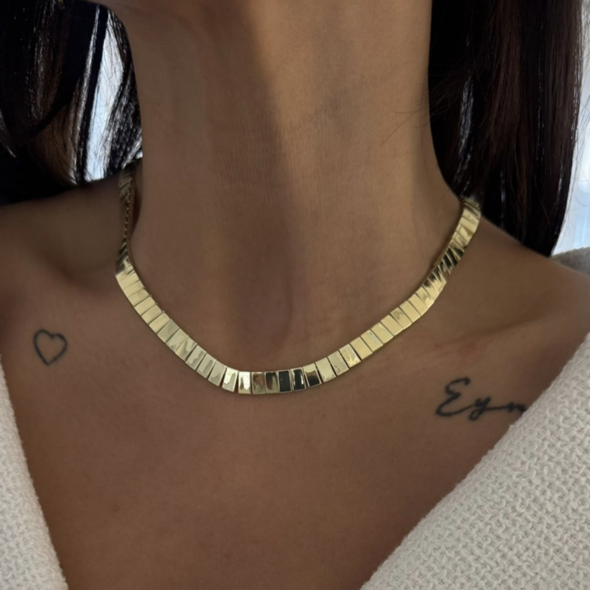 Özel Seri Kare Plaka Kolye 45cm