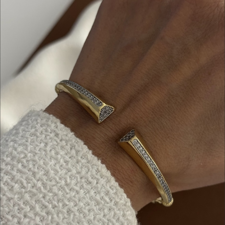 Özel Seri Zirkon Taşlı İthal Kelepçe 17cm