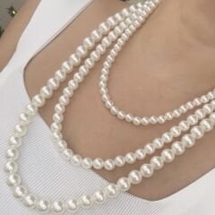 Özel Seri 3'Lü İnci Kolye 65cm