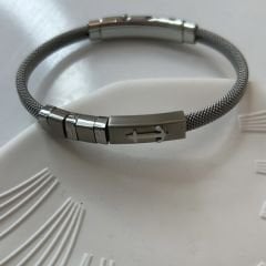 Çelik Çapa Detaylı Hasır Bileklik 22cm