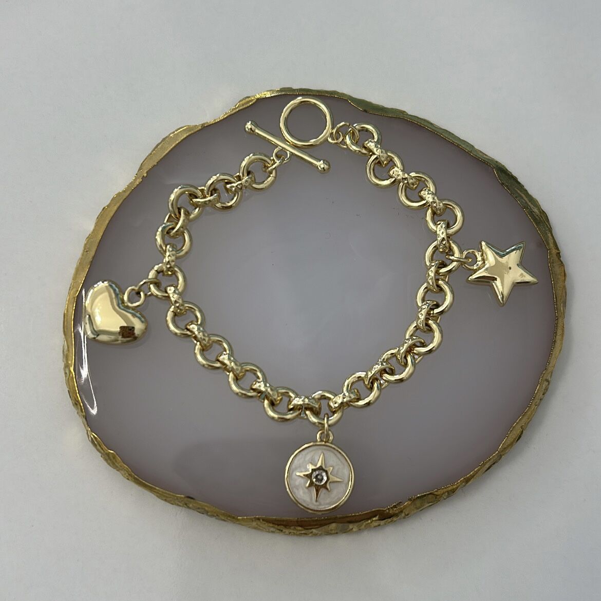 Özel Seri 14k Gold Charmlı Ctş Bileklik 18cm