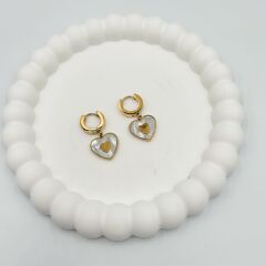 Çelik Kalpli Sedefli Küpe