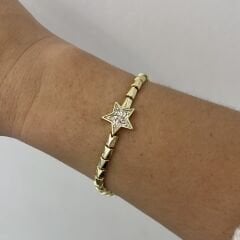Özel Seri 14k gold Taşlı Yıldızlı Bileklik 19cm