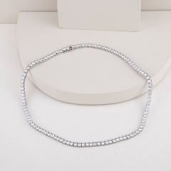 Özel Seri Zirkon Taşlı Döküm Su Yolu Kolye 4mm 46.5cm