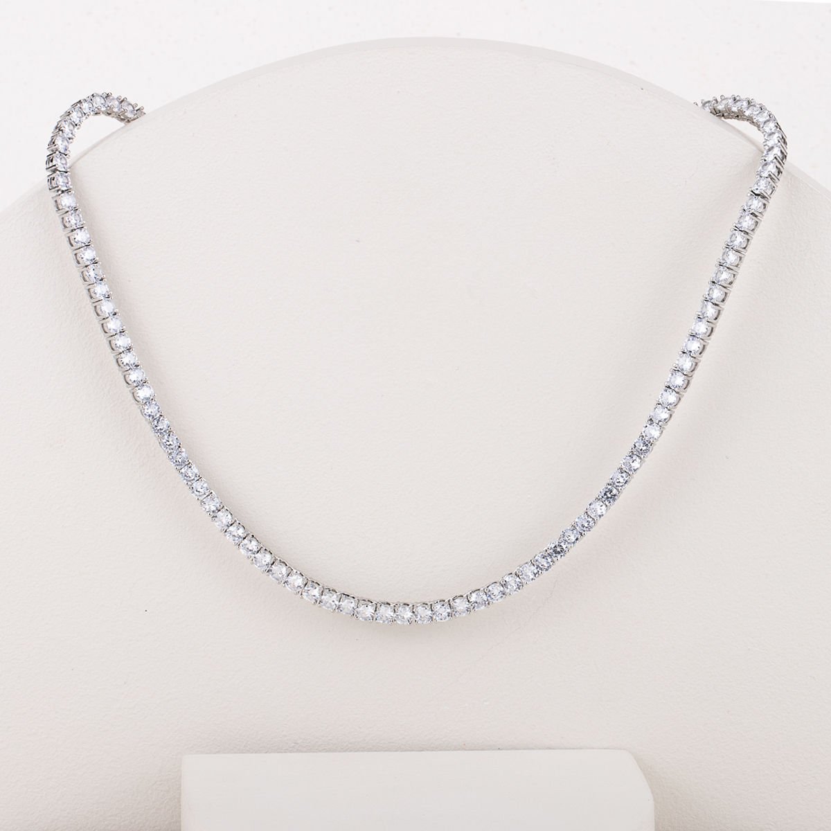 Özel Seri Zirkon Taşlı Döküm Su Yolu Kolye 4mm 46.5cm