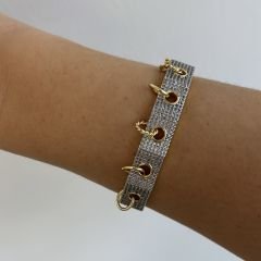 Özel Seri Zirkon Taşlı Halkalı Kelepçe 18cm