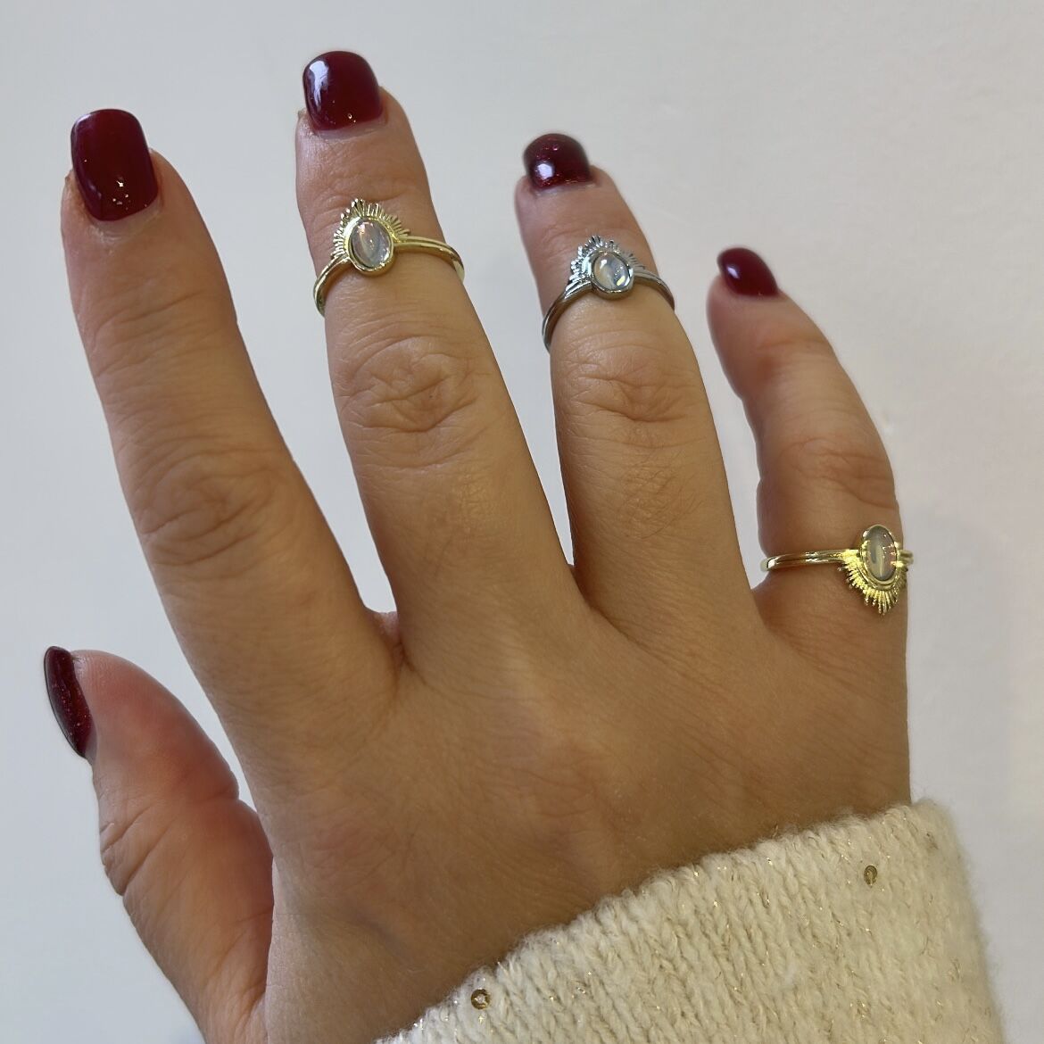 Özel Seri Sedefli Eklem ve Serçe Parmak Yüzük (ayarlı)