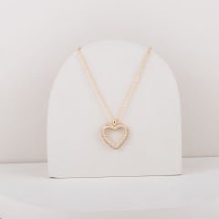 Özel Seri Zirkon Taşlı Kalp Kolye 45cm