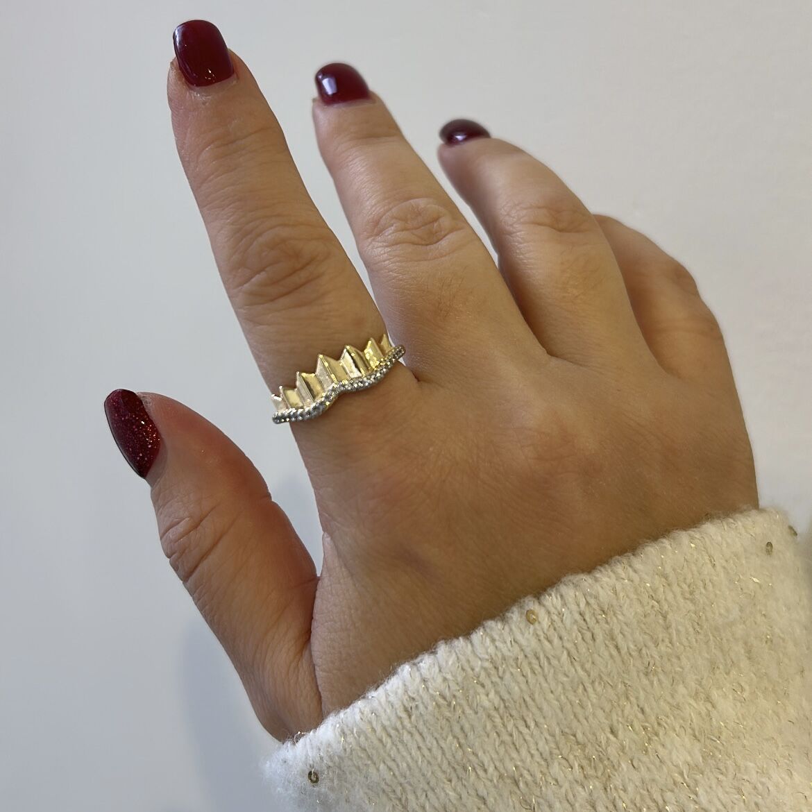 Özel Seri Zirkon Taşlı Taç Yüzük (ayarlı)