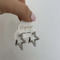 Özel Seri Zirkon Taşlı Yıldız Küpe 2,5cm