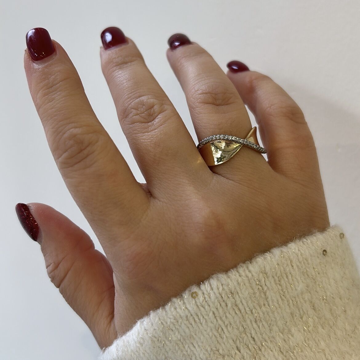 Özel Seri Zirkon Taşlı Plaka Yüzük ( ayarlı)