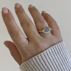 Özel Seri Zirkon Taşlı Nazar Göz Yüzük Ayarlı