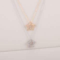 Özel Seri Zirkon Taşlı Yıldız Kolye 45cm
