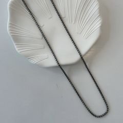 Çelik Siyah Zincirli  Kolye 60cm