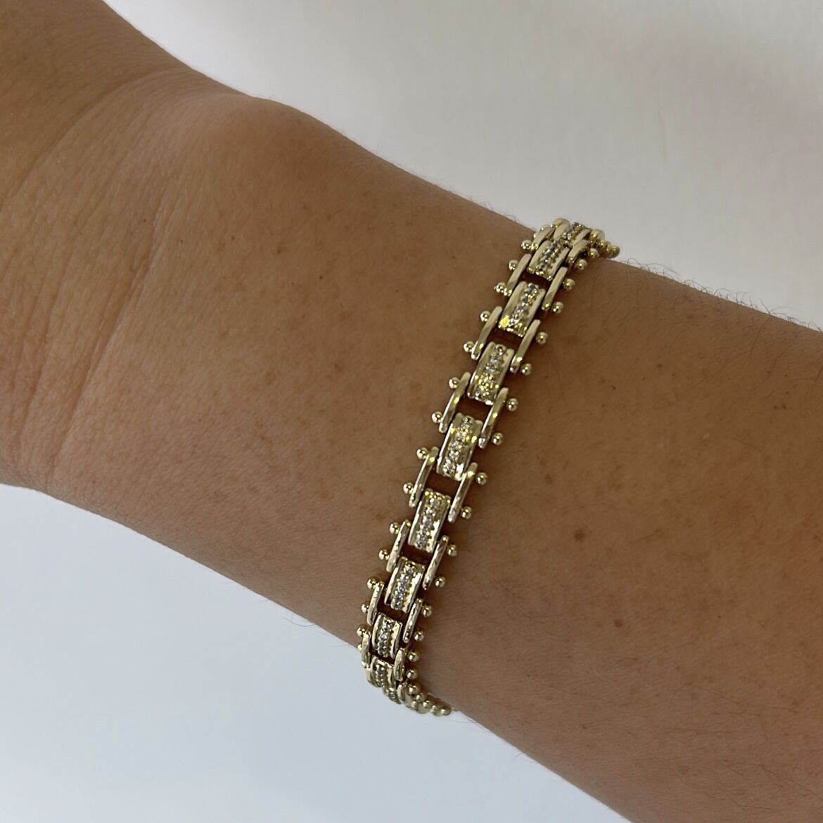 Vip Seri 14K Gold Ray Bileklik 19cm