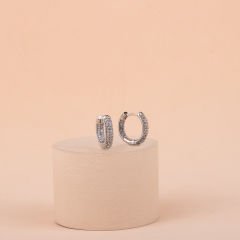 Özel Seri İçi Dışı Taşlı Halka Küpe 1,2cm