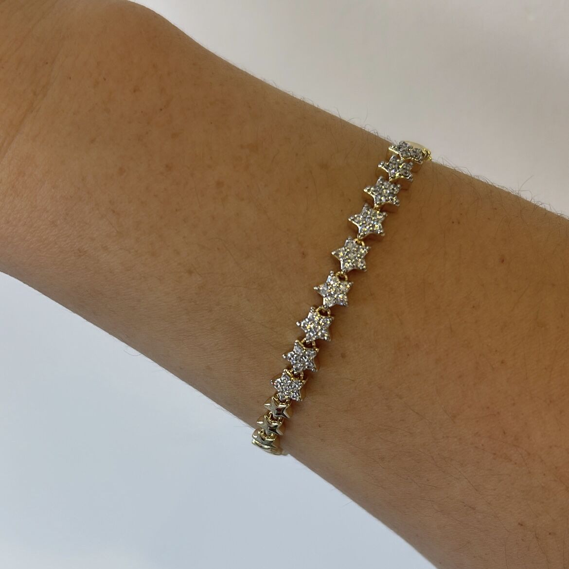 Vip Seri 14K Gold Yıldızlı Bileklik 18cm