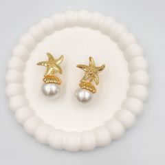 Özel Seri İncili Deniz Yıldızı  Küpe