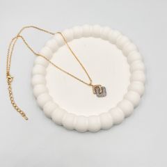 Özel Seri Zirkon Taşlı 2 Renkli  Kolye 50cm