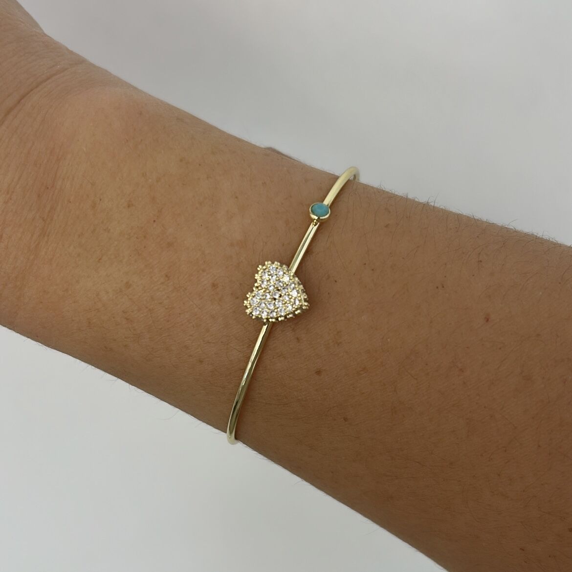 Özel Seri Taşlı Kalpli Kelepçe (ayarlı)