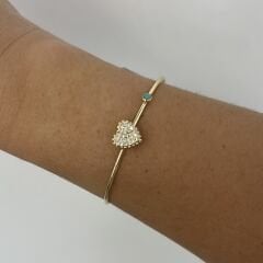 Özel Seri Taşlı Kalpli Kelepçe (ayarlı)