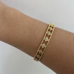 Özel seri Zirkon Taşlı Yonca Kelepçe 17cm