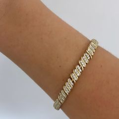 Vip Seri 14K Gold Zirkon Taşlı  Bileklik 19cm