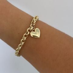 Özel Seri Kalpli Zincir Bileklik 19cm