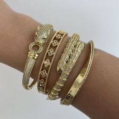 Özel Seri Zirkon Taşlı Snake Kelepçe 17cm