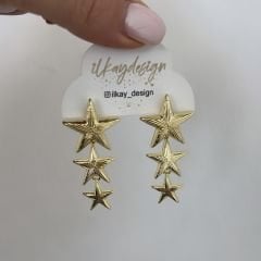 Özel Seri 3' lü Yıldız Küpe