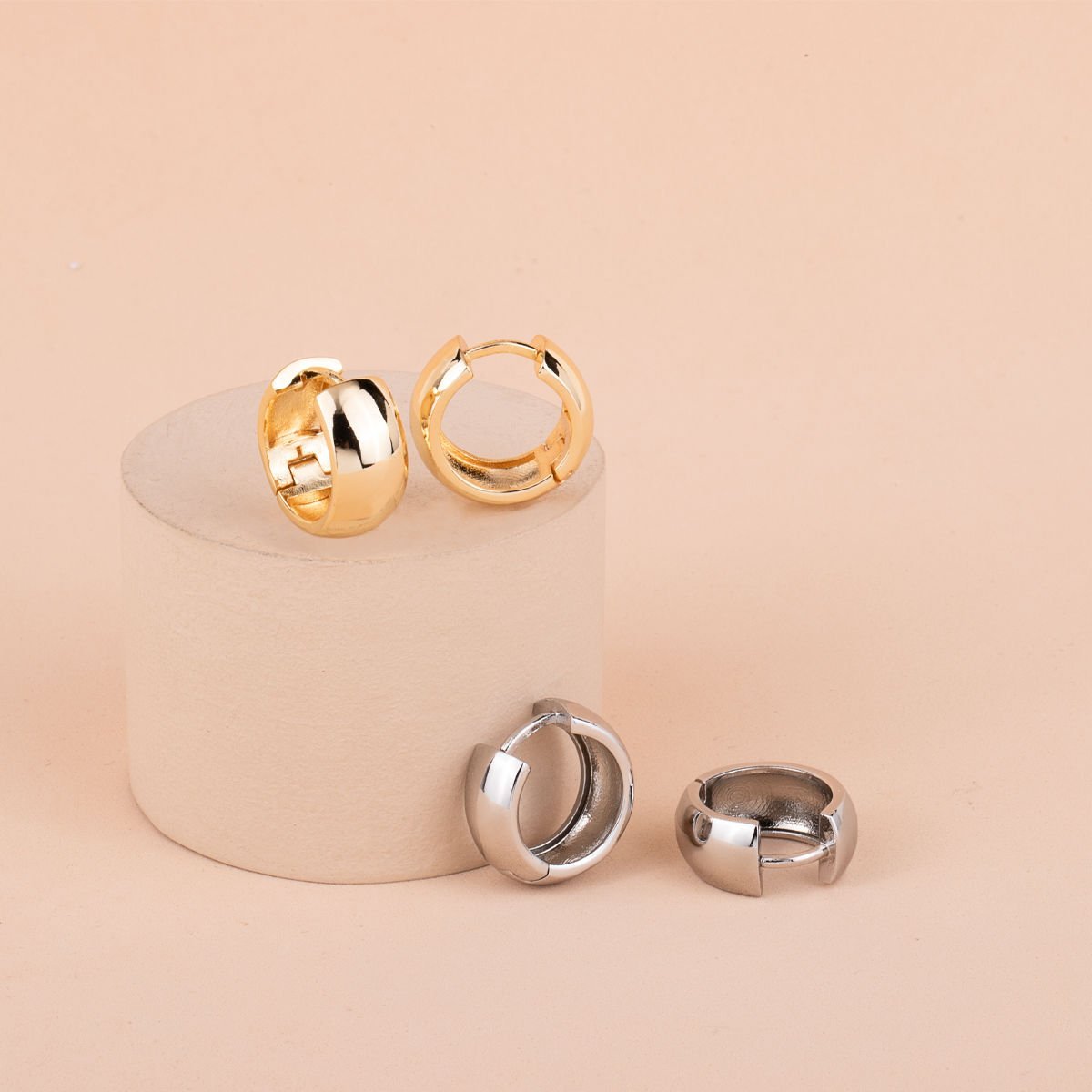 Özel Seri Kalın Halka Küpe 1,5cm