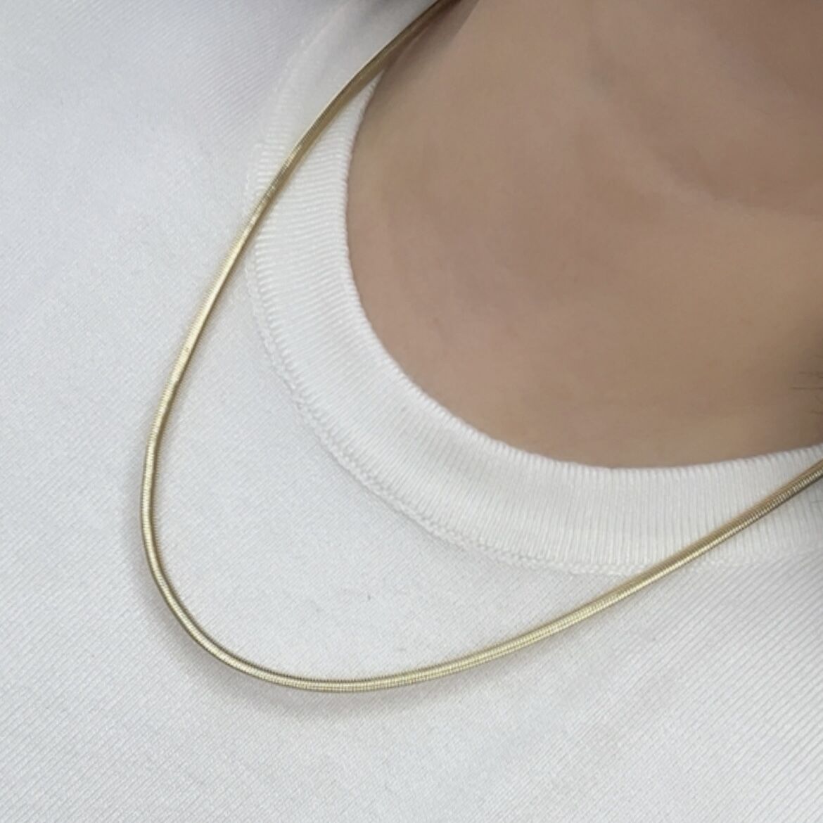 Vip Seri 14K Gold Yassı İtalyan Kolye 50cm