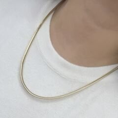 Vip Seri 14K Gold Yassı İtalyan Kolye 50cm