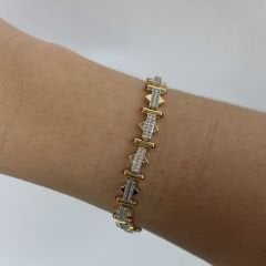 Özel Seri Zirkon Taşlı Bage Bileklik 19cm