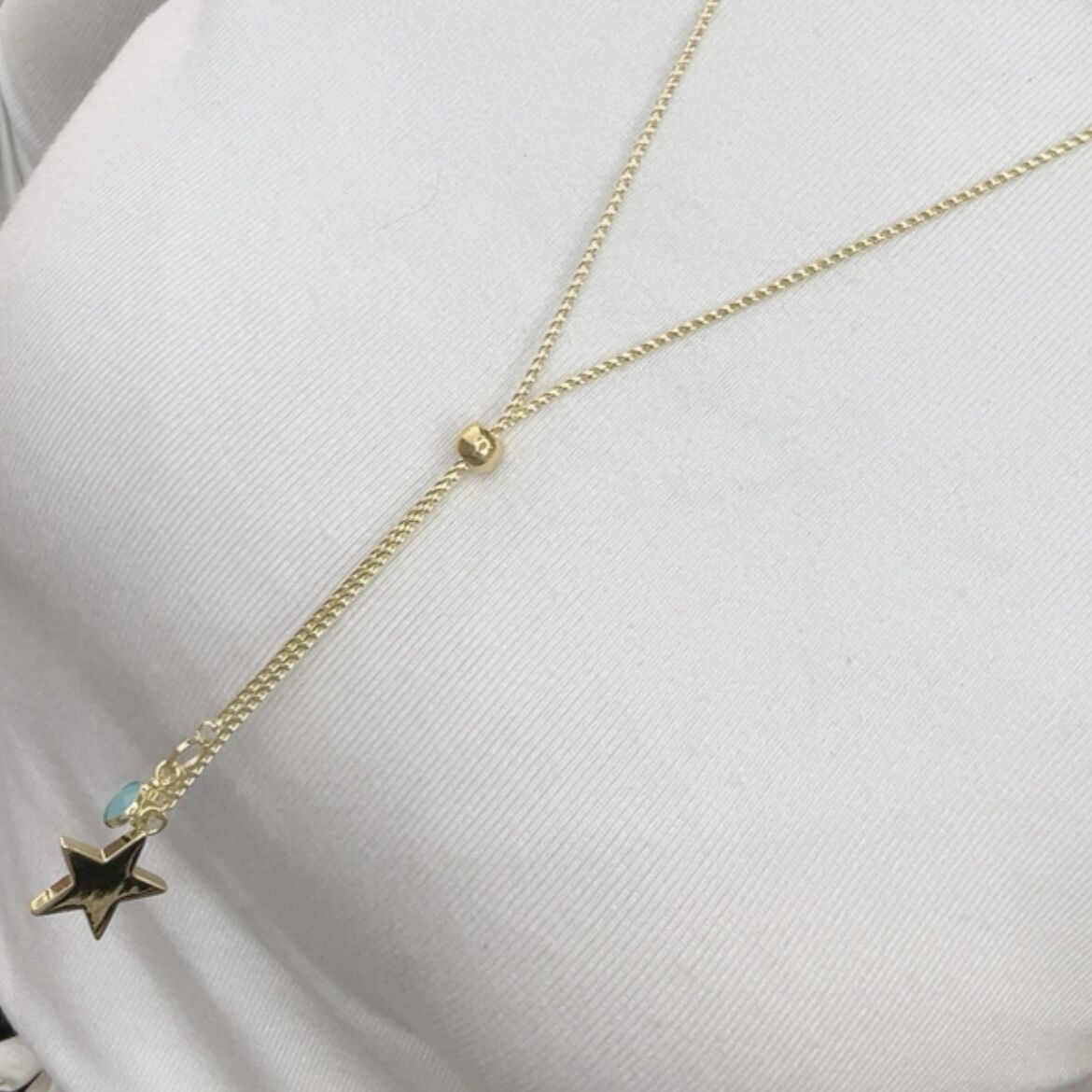 Özel Seri 14K Gold Asansörlü Yıldızlı Kolye 70 cm