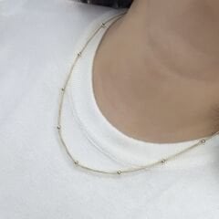 Vip Seri 14K Gold Top Detaylı Kolye 45 cm