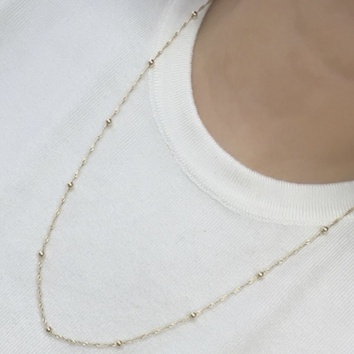 Vip Seri 14K Gold Burgu Zincir Top Detaylı Kolye 60 cm