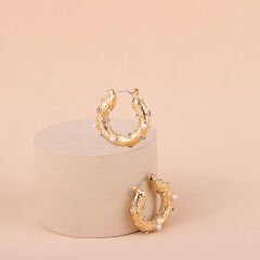 Özel Seri İncili Halka Küpe 2,5cm