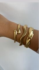 Özel Seri Kıvrımlı Gold Kelepçe 18 cm