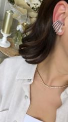 Özel Seri Zirkon Taşlı Sıralı Kıkırdak Küpe