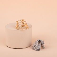 Özel Seri Zirkon Taşlı Sıralı Kıkırdak Küpe