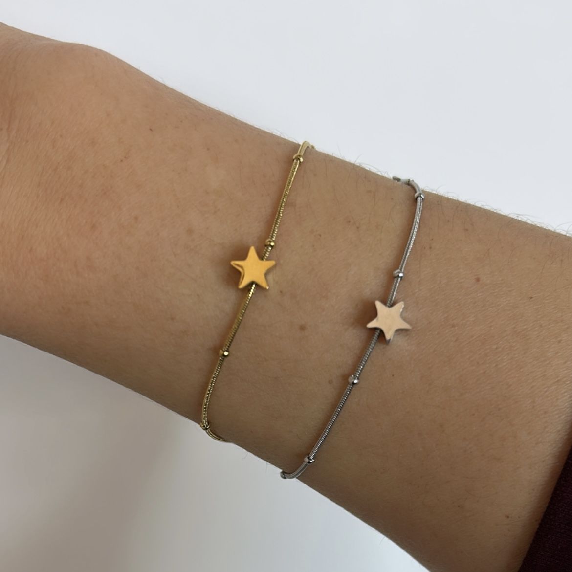 Çelik Yıldızlı Bileklik 21cm