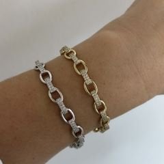 Vip Seri Zİrkon Taşlı Halat Bileklik 21 cm